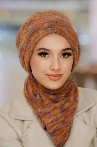 Taba Tonlu Yumoş Tesettür Bere Ve Etol Takım