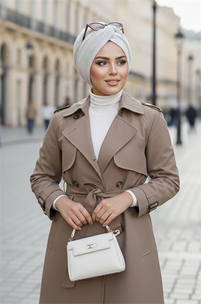 Beyaz Triko Kışlık Burgu Bone