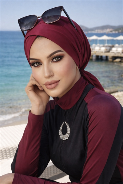 Bordo Çapraz Deniz - Havuz Deniz Bonesi