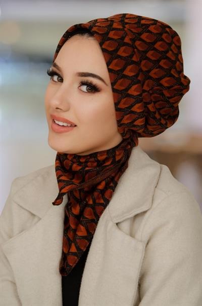 Siyah Taba Desenli Tesettür Bere Ve Etol Takım