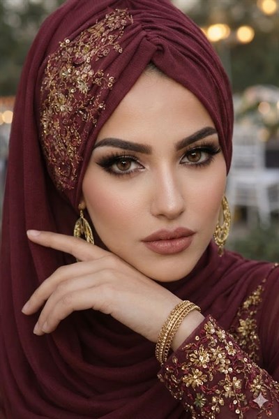 Bordo Güpürlü Abiye Şal