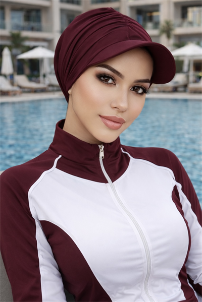 Bordo Havuz & Deniz Şapkası / Mayo Üstüne Kullanılabilir