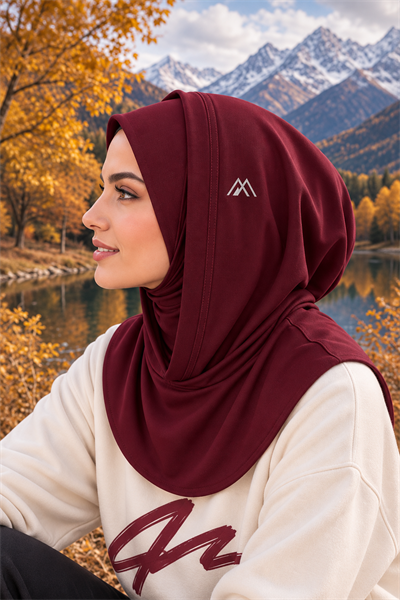 Bordo Kapüşonlu Pratik Bone Eşarp – Şık, Rahat ve Konforlu