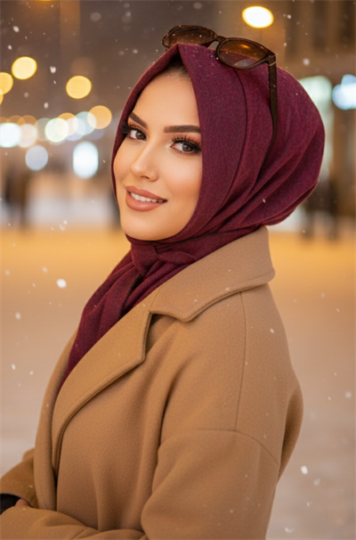 Bordo Kaşe Hazır Eşarp