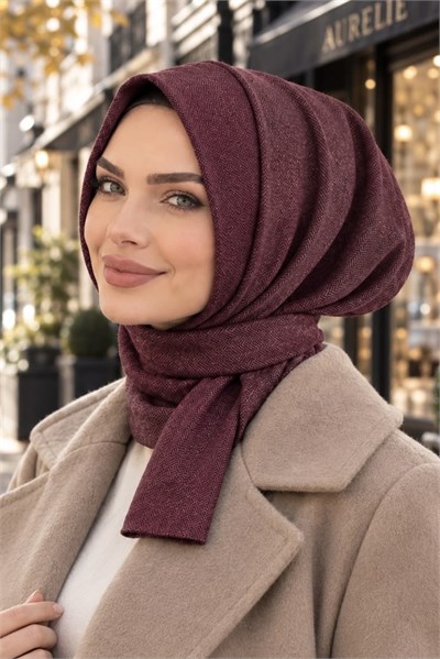 Bordo Kaşe Hazır Eşarp