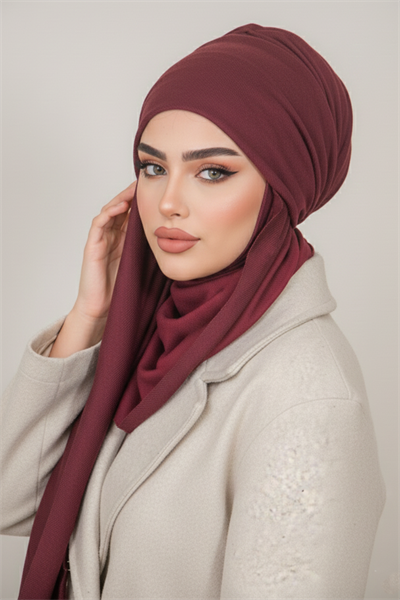 Bordo Kelebek Bone Şal