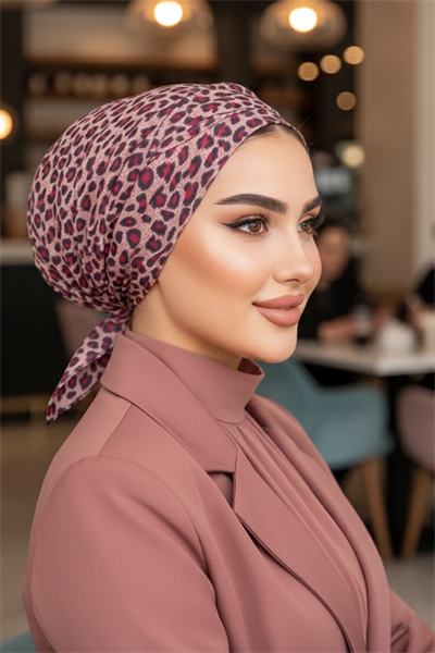 Bordo Leopar Desen Çapraz Bone