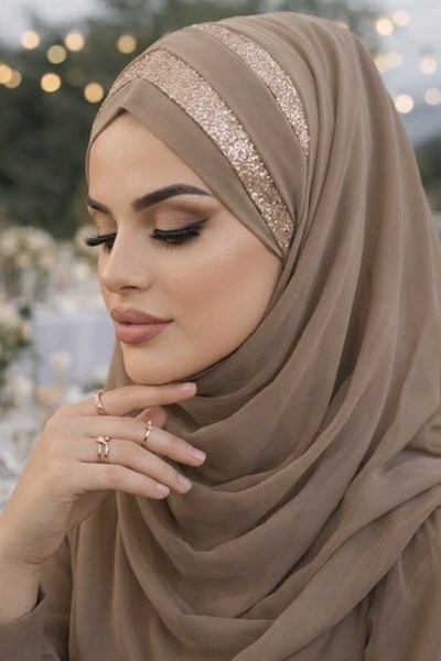 Devetüyü Dore Çapraz Bant Abiye Double Şal