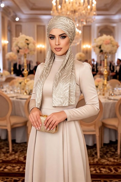 Dore Varaklı Kelebek Bone Şal