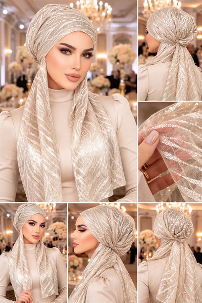 Dore Varaklı Kelebek Bone Şal