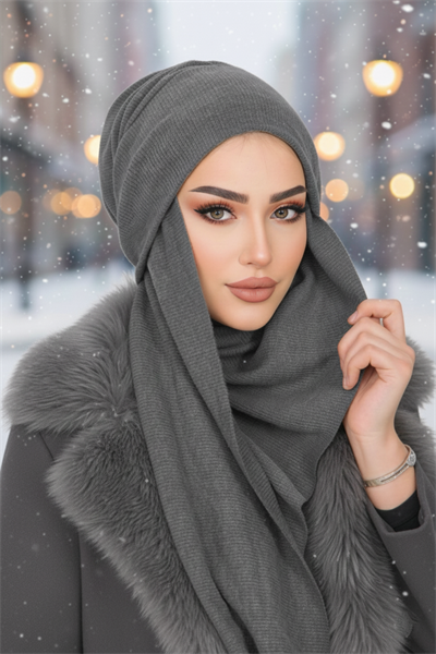 Füme Triko Kelebek Bone Şal