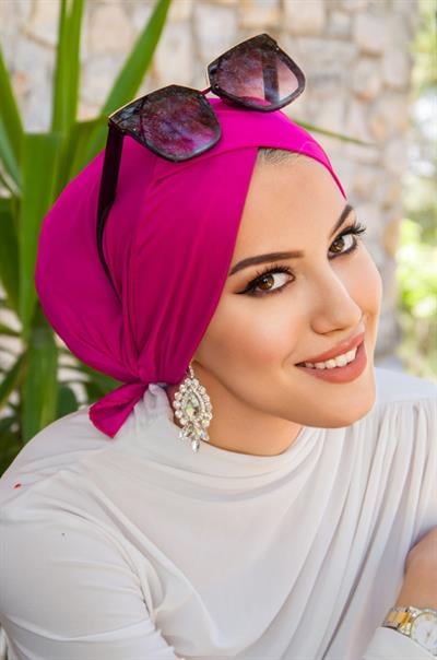 Fuşya Çapraz Bone / Deniz - Havuz Bonesi