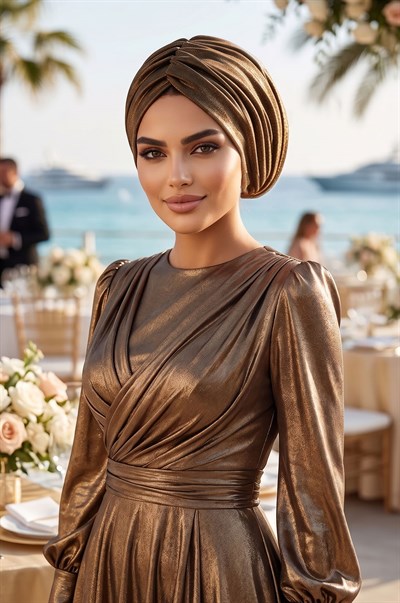 Gold Bakır Yaldızlı Drapeli Salaş Bone