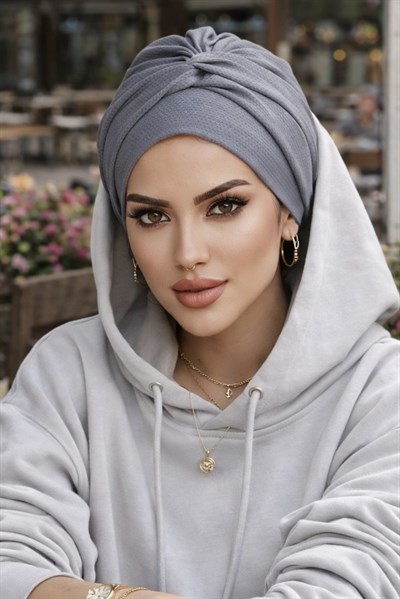 Gri Burgu Detaylı Bone