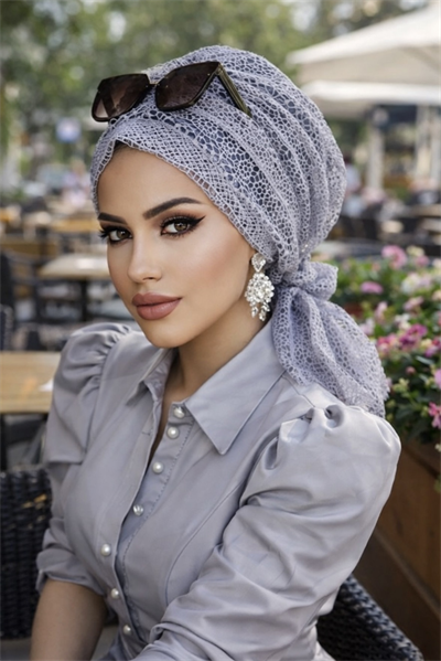 Gri Dantel Tokalı Bone