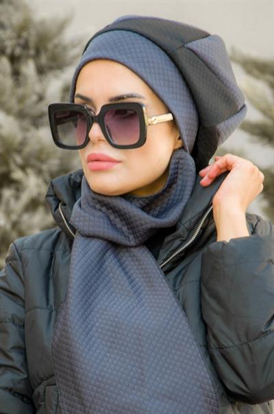 Füme Siyah Kapitone Tesettür Bere