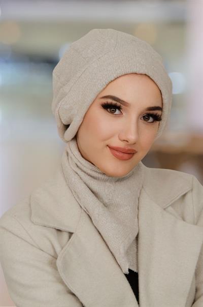 Kemik Rengi Tesettür Bere Ve Etol Takım