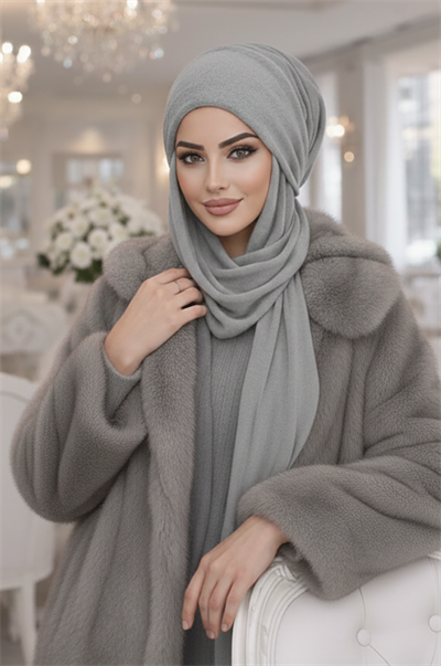 Gri Kelebek Bone Şal / Uzun Boy