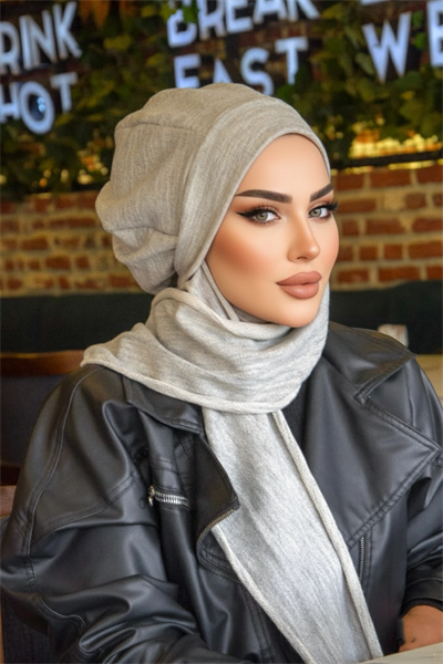 Gri Melanj Tesettür Bere