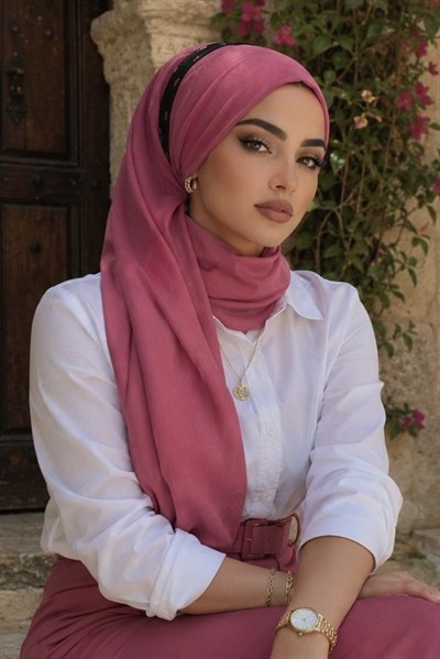 Gülkurusu Bantlı Bandana Hazır Şal