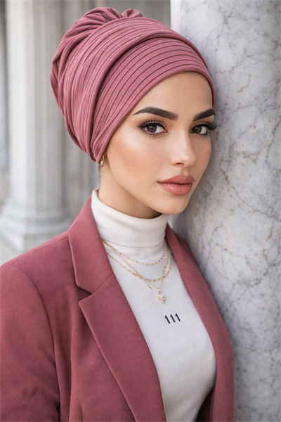 Gülkurusu Çizgili Atkılı Bone