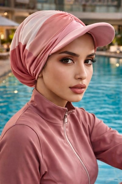 Gülkurusu Desen Havuz - Deniz Şapkası / Mayo Üstüne Kullanılabilir