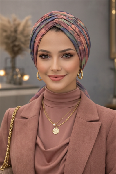 Gülkurusu Pastel  Desen Tokalı Bone