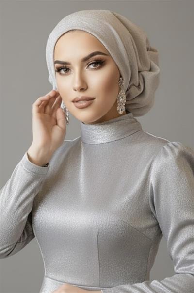 Gümüş Çağla Hazır Türban