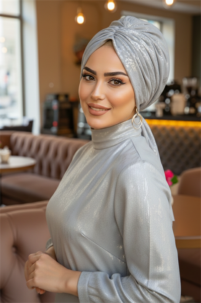 Gümüş Varaklı Tokalı Bone