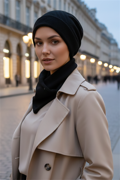 Siyah Triko Bere Ve Etol Takım