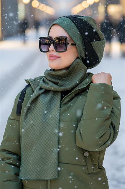 Haki Siyah Kapitone Tesettür Bere