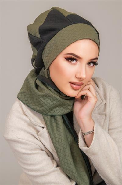 Haki Siyah Kapitone Tesettür Bere