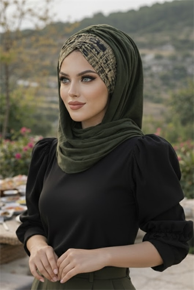 Haki Yazı Desen Hazır Şal