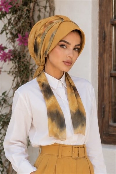 Hardal Batik Desen Şapka Bone