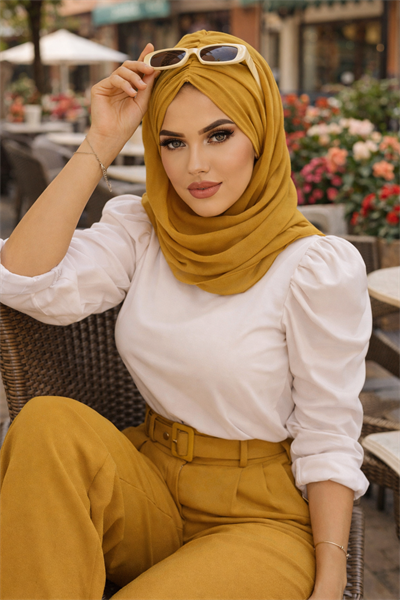 Hardal Büzgülü Hazır Şal