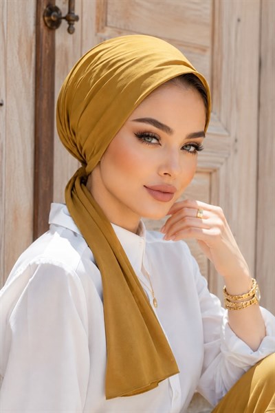 Hardal Hazır Eşarp Bone