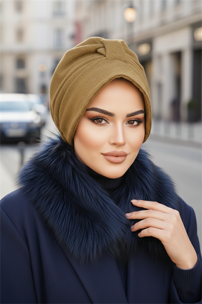 Hardal Melanj Kaşe Şapka Bone