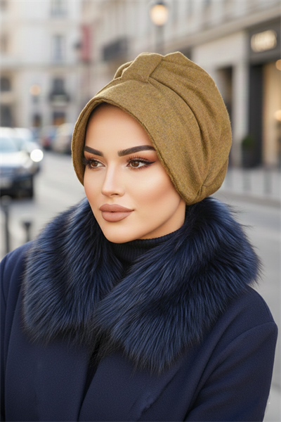 Hardal Melanj Kaşe Şapka Bone