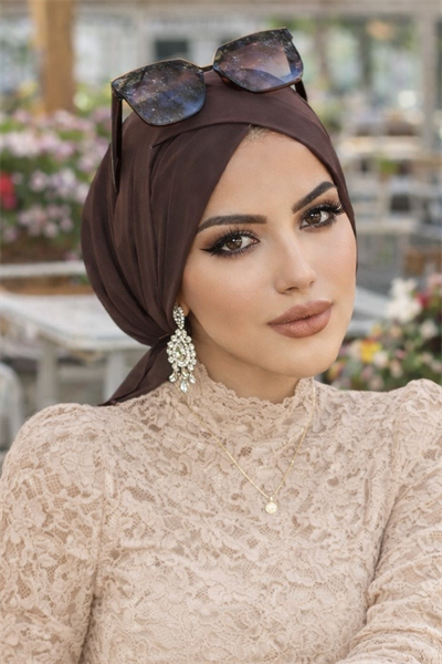 Kahve Çapraz Bone / Deniz - Havuz Bonesi