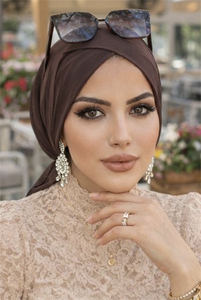 Kahve Çapraz Bone / Deniz - Havuz Bonesi