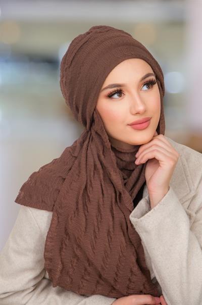 Kahve Kelebek Bone Şal