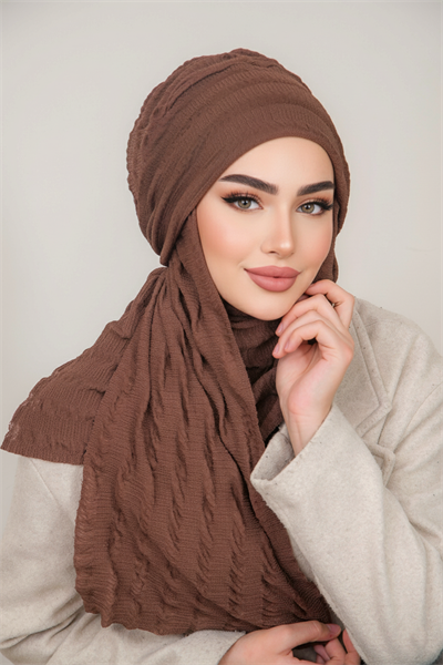 Kahve Kelebek Bone Şal