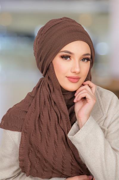 Kahve Kelebek Bone Şal