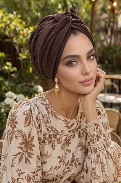 Karamel Kahve Burgu Hazır Bone