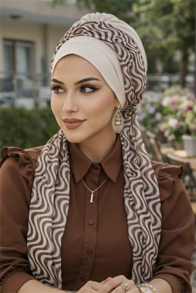 Kemik Puan Desen Fularlı Bone