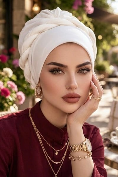 Kırık Beyaz Burgulu Bone