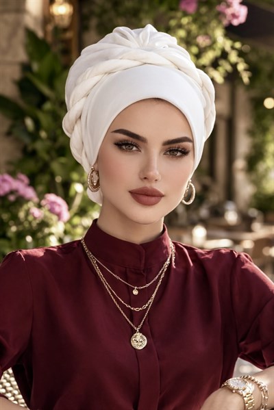 Kırık Beyaz Burgulu Bone