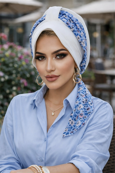 Kırık Beyaz Çiçekli Şapka Bone