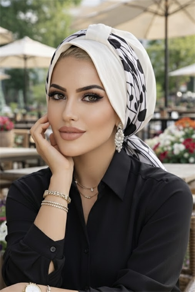 Kırık Beyaz Puan Bantlı Şapka Bone