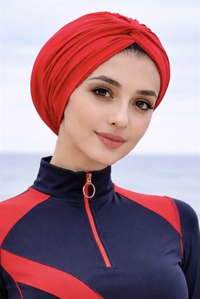 Kırmızı Burgu Model Hazır Deniz - Havuz Bonesi